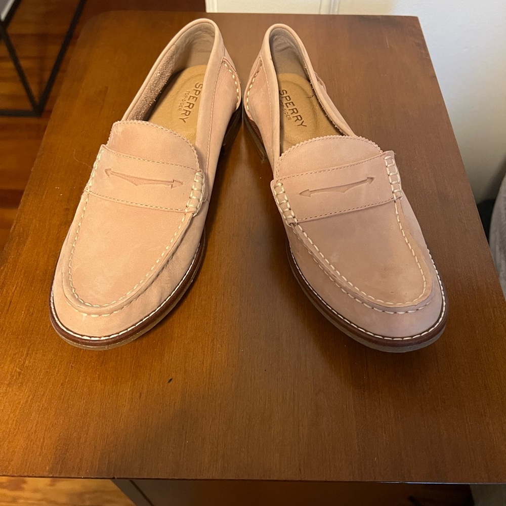 Sperry Light Blush Suede Loafers